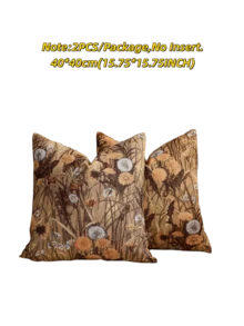 1个/2个蒲公英图案装饰方形枕套，适合所有季节，多种尺寸可选，高密度多色提花面料枕套，不含枕芯，拉链封口，适用于节日派对、沙发靠垫、床、客厅、办公室、汽车，也可作为礼物。 - 淺棕色蒲公英 - 查看 14