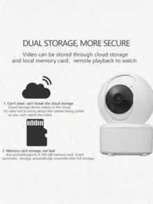 GENAI Home Smart Camera, 3MP WiFi Indoor Monitor With Night Vision, 360° Rotation, Motion Tracking, Ideal For Home Security, Baby And Pet Monitoring - White - View 11