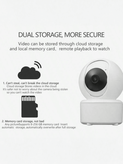 GENAI Home Slimme Camera, 3MP WiFi Indoor Monitor Night Vision, 360° Rotation, Motion Tracking, Ideal Security, Baby Pet Monitoring view 9