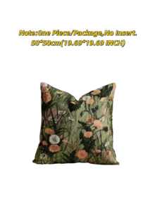 1/2 Pieces, Pastoral Floral Style Grass Green Decorative Square Pillowcase, Suitable For All Seasons, Available In A Variety Of Colors And Sizes, High-Density Multi-Color Jacquard Fabric Pillowcase, No Pillow Core, Zipper Closure, Suitable For Holiday Parties,Sofa Cushion Covers, Beds, Living Rooms, Offices, Cars And As Gifts