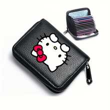 Sanrio 1pc Hello Kitty Women's Wallet & Card Holder, Cartoon Cute PU Storage Pouch, Multi-Capacity & Card Slots, KT Cat Big Head Print, Suitable For Travel, Daily Carry, Gift For Family, Friends, Colleagues, Beautiful Party, Daily And Holiday Gift