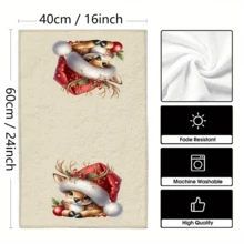 2/4 Pcs Deer Pattern Printed Dish Towels, Christmas Gifts, Christmas Decorations, Super Absorbent Microfiber Modern Towels For Cooking, Baking, Washing Dishes, Cleaning, Hand Towels, Kitchen Decor, Gifts For Neighbors, Mothers, Friends, Housewarming