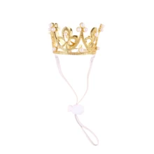 1pc Shiny Pet Crown Hat, Adjustable Birthday Party Costume, Cat/Dog Holiday Decor Crown Headpiece Gift - Multicolor - View 5