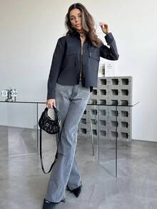 Women's Solid Color Front Button Casual/Work Shirt