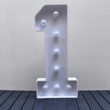 1Pc 73cm/28.7inch Light Up Digital Marquee Frame KT Board Number 0-9 Plug-In KT Board With Bracket Party Decorative Light Birthday Party Anniversary Decoration,Christmas - 白色 - 查看 20