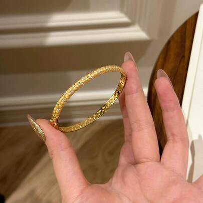 1pc Wheat Ears Brushed Bracelet Women's Full Of Diamonds And Flashing Layers, Full Of Weaving Delicate Bracelets