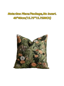 1/2 Pieces, Pastoral Floral Style Grass Green Decorative Square Pillowcase, Suitable For All Seasons, Available In A Variety Of Colors And Sizes, High-Density Multi-Color Jacquard Fabric Pillowcase, No Pillow Core, Zipper Closure, Suitable For Holiday Parties,Sofa Cushion Covers, Beds, Living Rooms, Offices, Cars And As Gifts