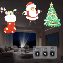 1PC 1 Light+3pcs/6pcs Projection Pattern Christmas LED Projection Light, LED Christmas Light USB Night Light For Christmas Decoration, USB Power Supply, Wall And Ceiling Decoration, Perfect Holiday Gift, Christmas Holiday Lighting Display - Multicolor - View 1