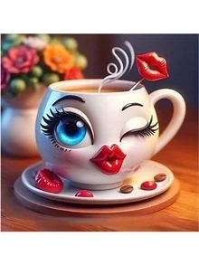 1 pièce Peinture diamant 5D 40*40cm / 15,7 po X 15,7 po, comprend une tasse de couleur, artisanat d'art de diamant DIY, cadeau de surprise fait à la main - Multicolore - Voir 10