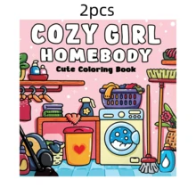 Cozy Girl Homebody Themed Illustrated Coloring Book, Adult Stress Relief Tool, Thick Paper Drawing Book, Relaxation, Anxiety Reduction, Emotional Release, Suitable For Small Gifts, Friends Holiday Leisure, Back To School, School Supplies, Drawing & Painting, Christmas