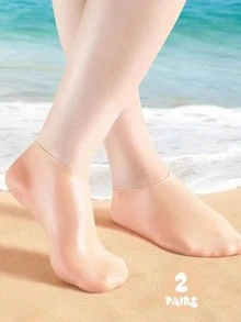 1/2/3 Pairs Apricot Waterproof Beach Socks, Soft Bottom Snorkeling Swimming Diving Socks, High Elasticity, Prevent Cracking, Moisturizing Foot Protection Socks, Unisex Silicone Socks