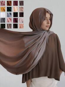 1pc Women's Classic Retro Solid Color Crinkle Breathable Soft Headscarf, Ladies' Versatile All-Season Fashion Headwrap, Multi-Functional Outdoor Windproof, Decorative Elegant Scarf, Shawl