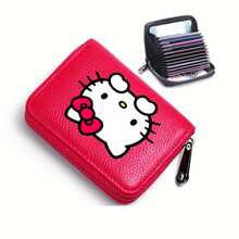 Sanrio 1pc Hello Kitty Women's Wallet & Card Holder, Cartoon Cute PU Storage Pouch, Multi-Capacity & Card Slots, KT Cat Big Head Print, Suitable For Travel, Daily Carry, Gift For Family, Friends, Colleagues, Beautiful Party, Daily And Holiday Gift