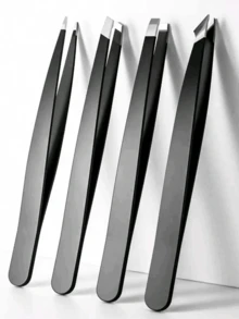 4Pcs Precision Tweezers Set For Eyebrows, Professional Stainless Steel Tweezers For Eyebrows - Great Precision For Facial Hair, Splinter And Ingrown Hair Removal Eyebrow Trimmers Hair Removal, Face Hair Removal, Hair Trimmer, Hair Trimmer, Barber Supplies, Haircut, Bag, Organizer, Storage, Hair Accessories - Black - View 12