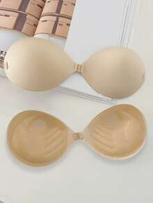 2件装粘胶聚拢文胸，厚度3厘米，隐形文胸，适合小胸露背无肩带连衣裙，可重复使用丰胸文胸 - 彩色 - 查看 4