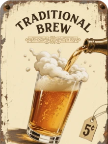 Custom Vintage Tin Sign - Personalized Text & Photo Retro Metal Wall Art For Home, Office, Cafe Decor