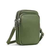 1pc Women's PU Leather Fashion Zipper Crossbody Phone Shoulder Bag, Multifunctional Handbag Wristlet Wallet