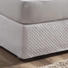 Quilted Microfiber Single/Queen/King Size Bed Skirt - 白色 - 查看 3