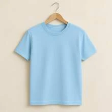 KIT 5 Basic Plain T-Shirts 100% Cotton 30.1 Unisex - Hitam + Putih + Biru Muda + Biru Royal + Merah - View 3