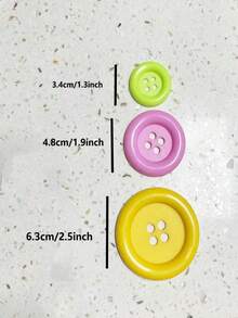 3.4cm/4.8cm/6.0cm 大型手工玩具 DIY 装饰纽扣颜色随机发货，DIY 服装装饰，黄麻丝带绳 DIY 婚礼黄麻绳工艺品礼物派对装饰