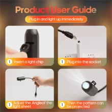 1PC 1 Light+3pcs/6pcs Projection Pattern Christmas LED Projection Light, LED Christmas Light USB Night Light For Christmas Decoration, USB Power Supply, Wall And Ceiling Decoration, Perfect Holiday Gift, Christmas Holiday Lighting Display - Multicolor - View 9