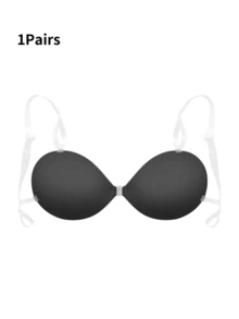 زوج/زوجان من صدريات لاصقة بتصميم رفع وتكثيف قابلة لإعادة الاستخدام بدون أشرطة وظهر مكشوف، مثالية للفساتين السهرة وفساتين الزفاف