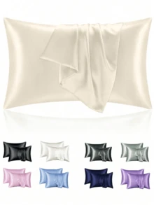 12pcs Sleep & Hair Care Tool Set, Includes Curling Iron, 1pc Silk Pillowcase (Queen Size For Hair & Skin), Heatless Curling Set, Overnight Curling Rods, 1pc Soft Sleep Mask, 1pc Silk Sleep Cap, Sleep Essentials Set, Women Hair Accessories