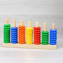 Ábaco Montessori de 7 Pilares – Colores, Cálculo y Diversión Educativa Madera Premium - Multicolor - Ver 5