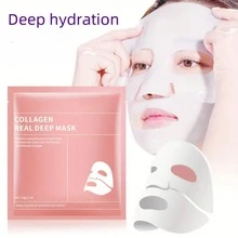 NEUZOJIT Collagen Face Mask – Hydrating & Anti-Aging Collagen Sheet Masks, Deep Hydration, Smooths Fine Lines, Overnight Face Mask For Radiant Skin, Pore Minimizing, Elasticity Improvement, Local Warehouse,Back To School - 粉色 - 查看 5