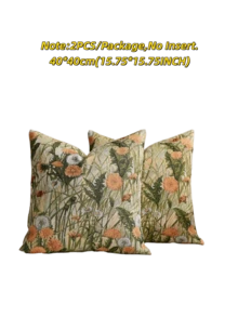 1/2 Pieces, Pastoral Floral Style Beige Decorative Square Pillowcase, Suitable For All Seasons, Available In A Variety Of Colors And Sizes, High-Density Multi-Color Jacquard Fabric Pillowcase, No Pillow Core, Zipper Closure, Suitable For Holiday Parties,Sofa Cushion Covers, Beds, Living Rooms, Offices, Cars And As Gifts.