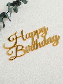 1个/3个/5个闪光生日快乐蛋糕装饰插牌，金色蛋糕装饰，亚克力蛋糕装饰棒，装饰横幅旗帜，派对周年纪念用品 - A - 查看 8