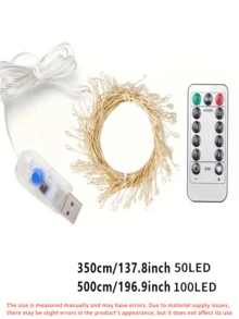 1 pieza Luz de Bengala LED, Luz de Hadas LED, Luz de Decoración de Hadas con Alimentación USB y Control Remoto, 8 Modos de Iluminación Adecuados para Diversas Escenas Festivas como Fiestas, Navidad, Acción de Gracias, Carnavales, Bodas, Cumpleaños, etc. - USB + control remoto - Ver 4