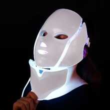 7 Color LED Light Facial Mask Adjustable LED Facial Mask Beauty Care Tool Valentine'S Day Gift Perfect Gift For Mother - 白色 - 查看 7