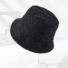 قبعة برميلية صيفية 1 قطعة من نوع المنسوجات المربعة الرأسية باللون الأحادي مناسبة للاستخدام اليومي والأنشطة الخارجية للرجال ، مناسبة لأنشطة الصيف الخارجية مثل التنزه والصيد - الأسود - مشاهدة 18