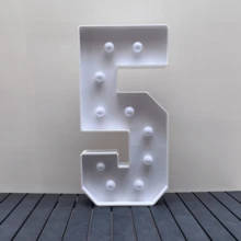 1Pc 73cm/28.7inch Light Up Digital Marquee Frame White Lights KT Board Number 0-9 Plug-In KT Board With Bracket Party Decorative Light Birthday Party Anniversary Decoration,Christmas - White - View 14