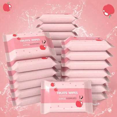 100pcs Wet Wipes - 10 Packs Of Portable Disposable Wet Wipes, Suitable For Kitchen Cleaning, Stain Removal, Ideal For Daily Home Cleaning, Outdoor Travel, Also A Great Gift For Halloween And Christmas