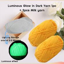 50g/Pack Glow-In-The-Dark Yarn, Glow Yarn, DIY Handcraft Knitting, Crochet, Carpet, Hat, Clothing - Multicolor - View 26