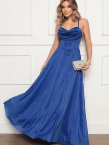 Long Dress Graduation Party Wedding Godmother - Royal Blue - View 1