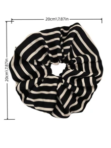 2/1 szt. Duża, retro satynowa gumka do włosów w paski, ekskluzywna gumka do włosów z gumką do kucyka, uniwersalny dodatek do włosów, poliester, casual, gumki do włosów