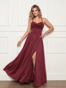 Long Dress Graduation Party Wedding Godmother - Redwood - View 2