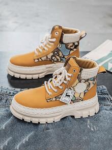 Shock-Absorbing Men's Flat Sports Shoes, Reinforced Heel Support, Designed For Basketball Practice And Streetwear