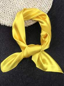 1pc Women's Solid Color Fashion Bandana Scarf, Versatile Headband, Waistband, Neckerchief