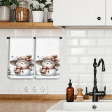 2/4 pièces Serviettes à vaisselle imprimées bonhomme de neige, cadeaux de Noël, décorations de Noël, serviettes microfibre super absorbantes et modernes pour la cuisine, la cuisson, la vaisselle, le nettoyage, les serviettes de toilette, la décoration de cuisine, cadeaux pour les voisins, les mamans, les anniversaires, les pendaisons de crémaillère pour les amis, les essentiels de cuisine, les nécessités quotidiennes