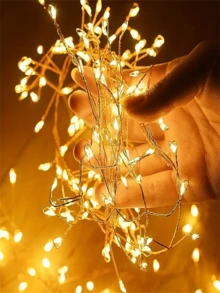 1 pieza Luz de Bengala LED, Luz de Hadas LED, Luz de Decoración de Hadas con Alimentación USB y Control Remoto, 8 Modos de Iluminación Adecuados para Diversas Escenas Festivas como Fiestas, Navidad, Acción de Gracias, Carnavales, Bodas, Cumpleaños, etc. - USB + control remoto - Ver 7