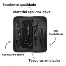 Kit Of 3 Professional Razor Thinning Scissors For Hairdressers/Barbers - Silver - View 2