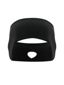 1pc Elastic Ear Warmer Headband With Ponytail Hole - Stretchy, Warm Sports Headband For Running, Yoga, Hiking Breathable Polyester, All-Season Comfort, Blue With Black Accents, Exercise Headband - Multicolor - View 9