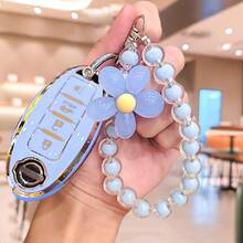 Funda para llavero con 4 botones y llavero con cuentas, soporte para llaves de TPU suave, funda protectora para llavero compatible con Nissan Altima Sentra Maxima Rogue Armada Pathfinder Infiniti Smart Remote - Unitalla - Ver 18