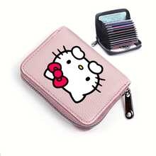 Sanrio 1pc Hello Kitty Women's Wallet & Card Holder, Cartoon Cute PU Storage Pouch, Multi-Capacity & Card Slots, KT Cat Big Head Print, Suitable For Travel, Daily Carry, Gift For Family, Friends, Colleagues, Beautiful Party, Daily And Holiday Gift