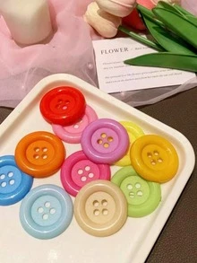 3.4cm/4.8cm/6.0cm 大型手工玩具 DIY 装饰纽扣颜色随机发货，DIY 服装装饰，黄麻丝带绳 DIY 婚礼黄麻绳工艺品礼物派对装饰