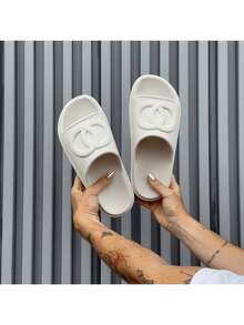 Flet Cloud Slide Flip Flops Summer Fashion Men And Women Unisex In High - 白色 - 查看 5